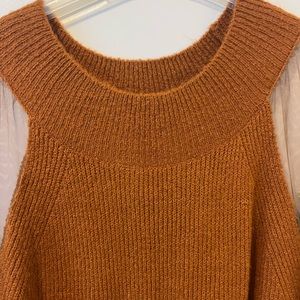 Free people sweater dress with embroidered sleeves